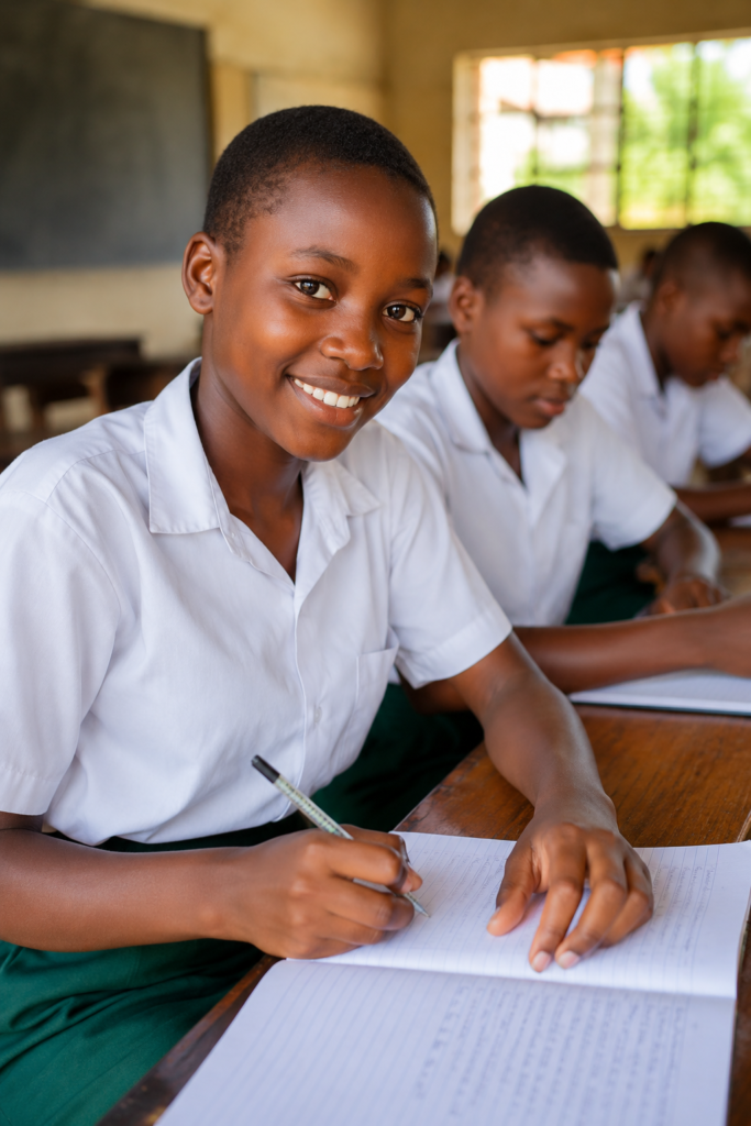 Our Programs Adolescent girls receiving educational support and scholarships in Rwanda